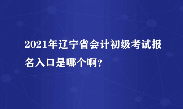 2021年辽宁省会计初级考试报名入口是哪个啊？