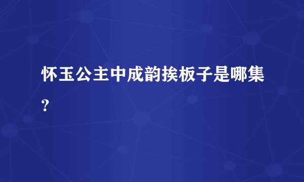 怀玉公主中成韵挨板子是哪集？