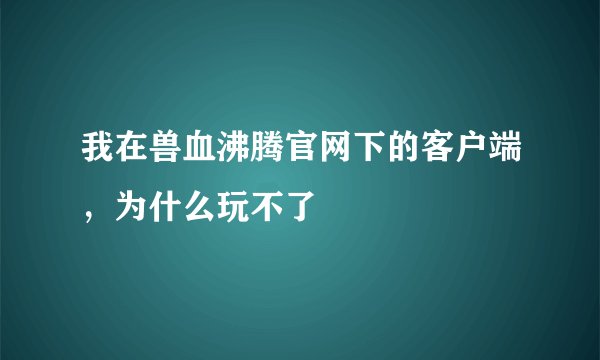 我在兽血沸腾官网下的客户端，为什么玩不了