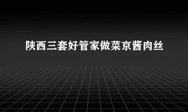 陕西三套好管家做菜京酱肉丝