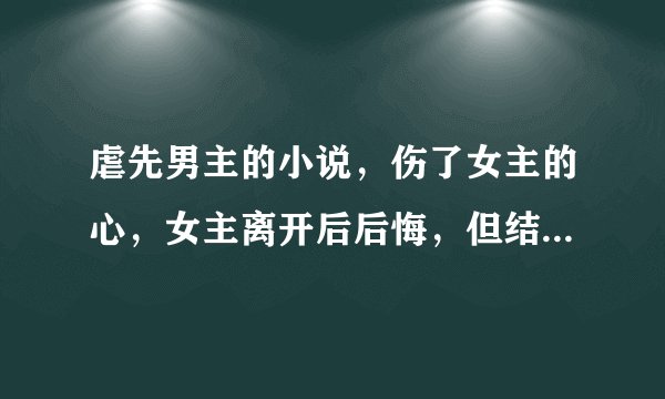 虐先男主的小说,伤了女主的心,女主离开后后悔,但结局女主跟另外很爱女主的人在一起了