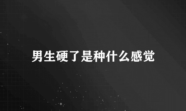 男生硬了是种什么感觉