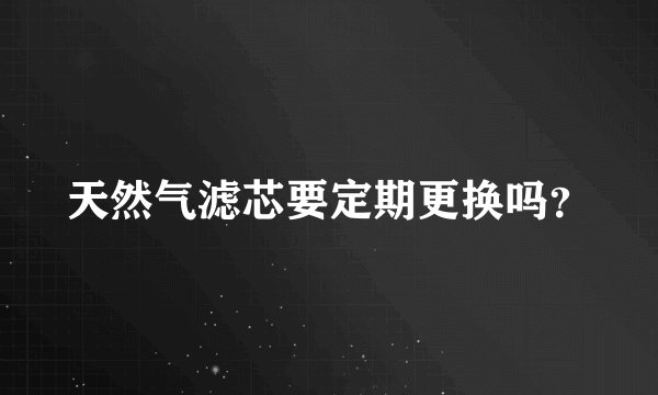 天然气滤芯要定期更换吗？