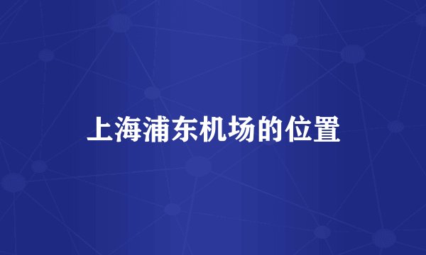 上海浦东机场的位置