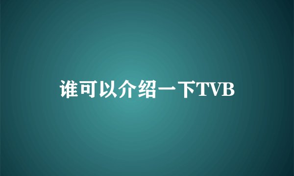 谁可以介绍一下TVB
