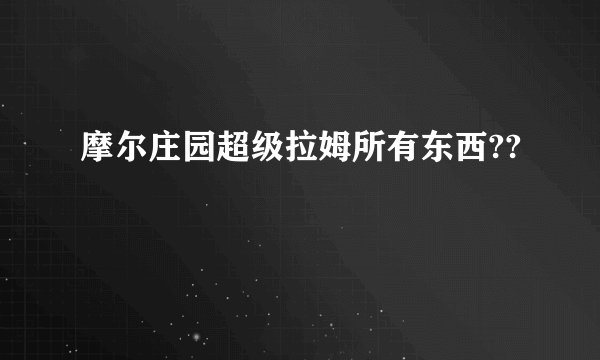 摩尔庄园超级拉姆所有东西??