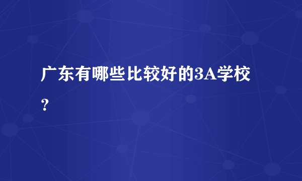广东有哪些比较好的3A学校？