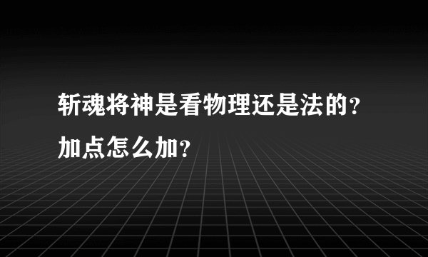 斩魂将神是看物理还是法的？加点怎么加？