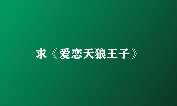 求《爱恋天狼王子》