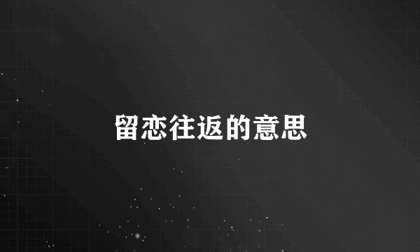 留恋往返的意思