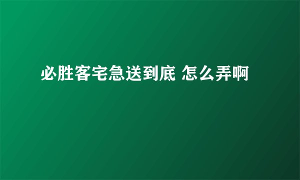 必胜客宅急送到底 怎么弄啊