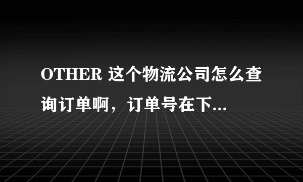 OTHER 这个物流公司怎么查询订单啊，订单号在下面，帮忙查下吧。谢谢了