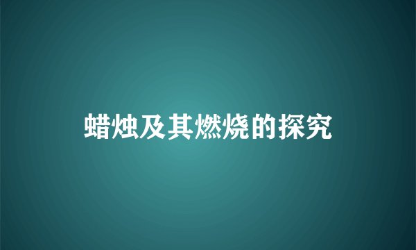 蜡烛及其燃烧的探究