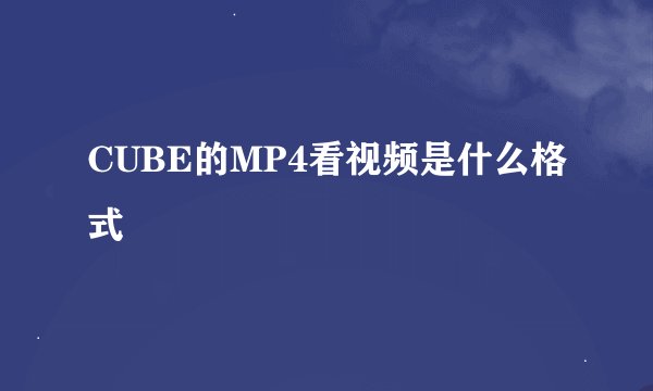 CUBE的MP4看视频是什么格式