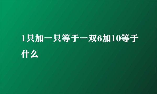 1只加一只等于一双6加10等于什么