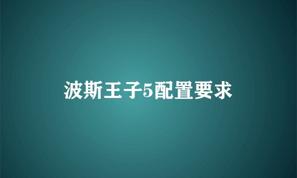 波斯王子5配置要求