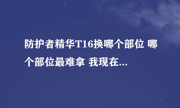 防护者精华T16换哪个部位 哪个部位最难拿 我现在有头和腿了