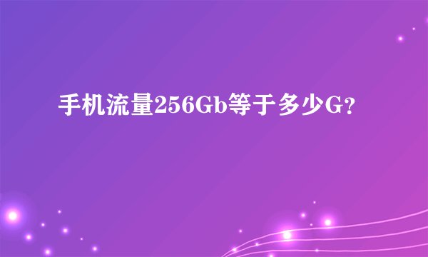 手机流量256Gb等于多少G？
