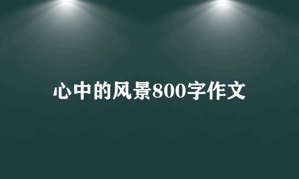 心中的风景800字作文