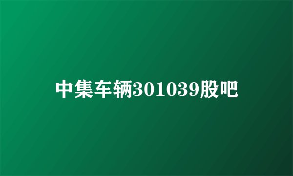 中集车辆301039股吧