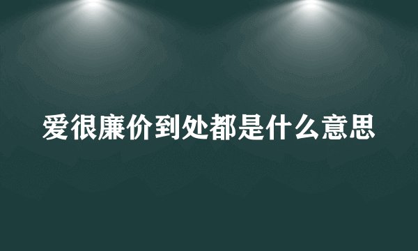爱很廉价到处都是什么意思