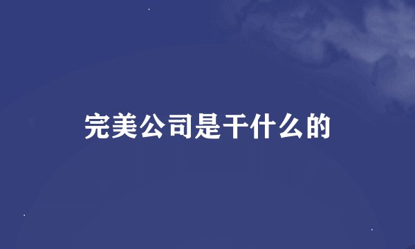 完美公司是干什么的