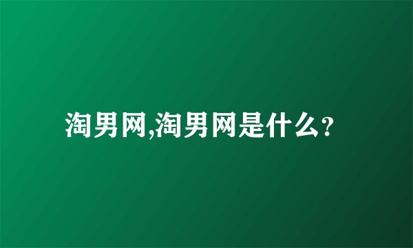 淘男网,淘男网是什么？