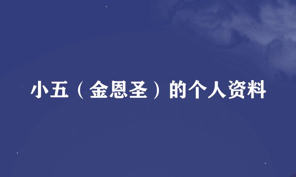 小五（金恩圣）的个人资料