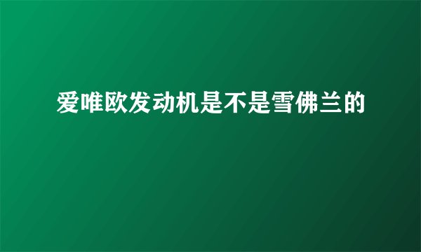 爱唯欧发动机是不是雪佛兰的