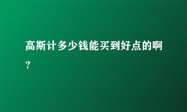 高斯计多少钱能买到好点的啊？