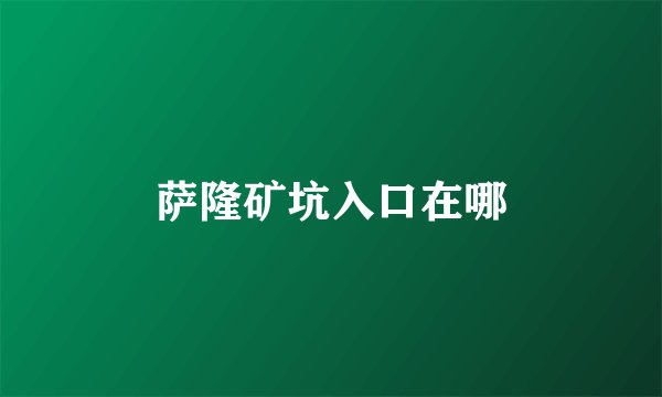萨隆矿坑入口在哪
