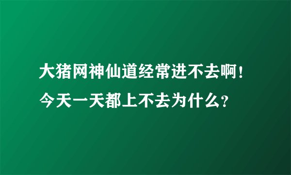 大猪网神仙道经常进不去啊！今天一天都上不去为什么？