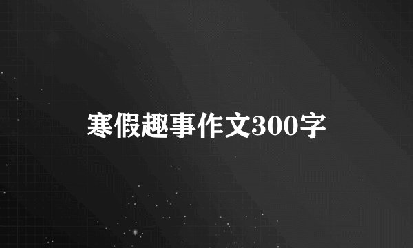 寒假趣事作文300字