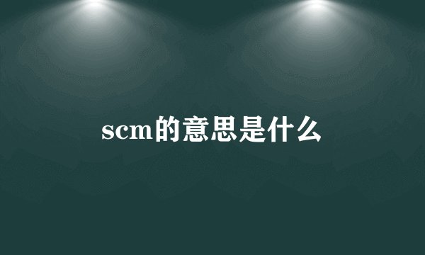 scm的意思是什么
