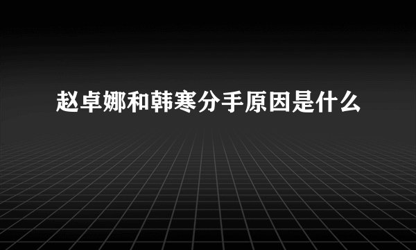 赵卓娜和韩寒分手原因是什么