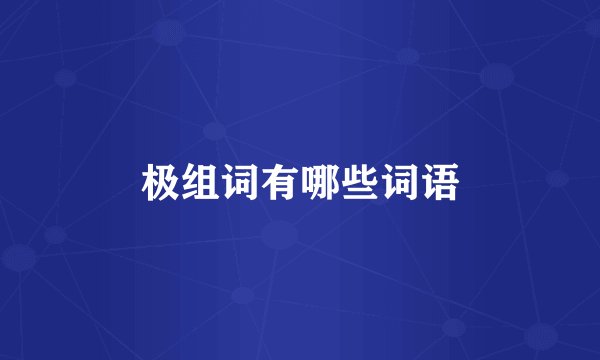 极组词有哪些词语