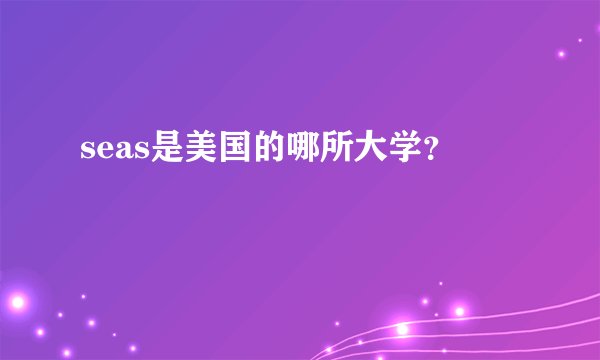 seas是美国的哪所大学？