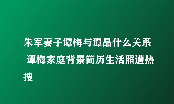 朱军妻子谭梅与谭晶什么关系 谭梅家庭背景简历生活照遭热搜