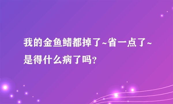 我的金鱼鳍都掉了~省一点了~是得什么病了吗？