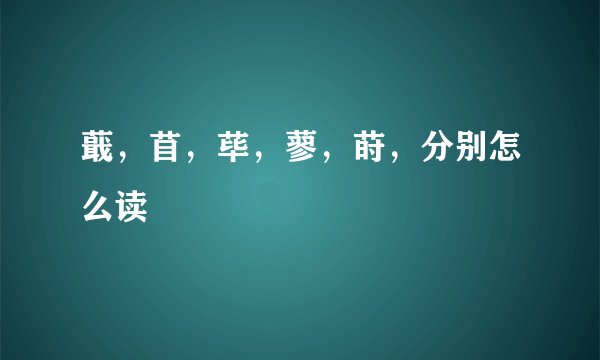 蕺，苜，荜，蓼，莳，分别怎么读