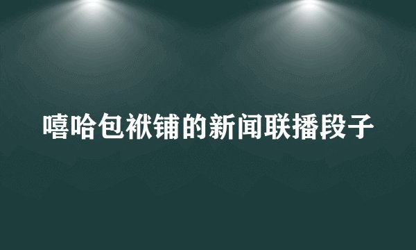 嘻哈包袱铺的新闻联播段子