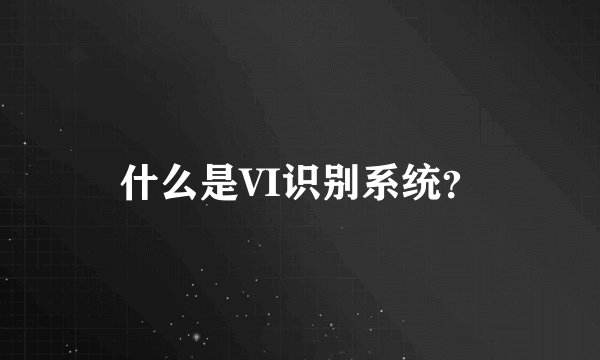 什么是VI识别系统？