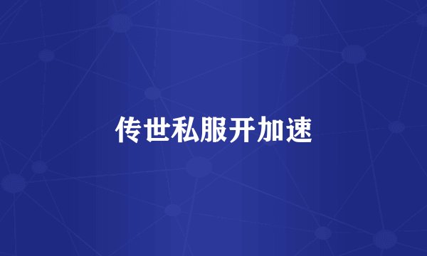 传世私服开加速
