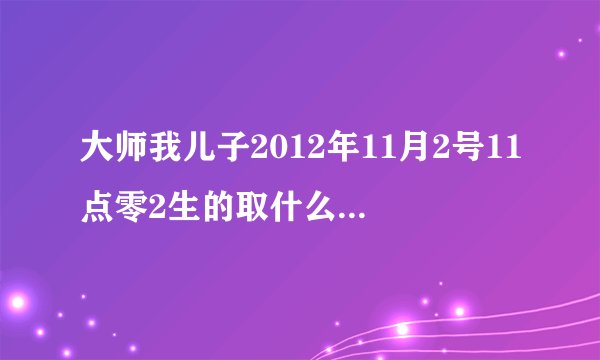 大师我儿子2012年11月2号11点零2生的取什么名字好,性孙!