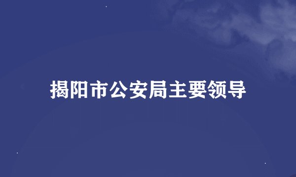 揭阳市公安局主要领导