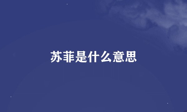 苏菲是什么意思