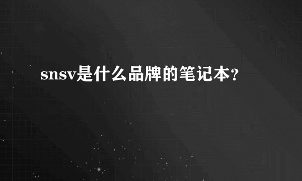 snsv是什么品牌的笔记本？