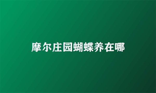 摩尔庄园蝴蝶养在哪