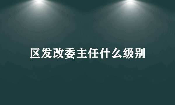 区发改委主任什么级别
