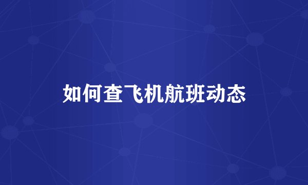 如何查飞机航班动态